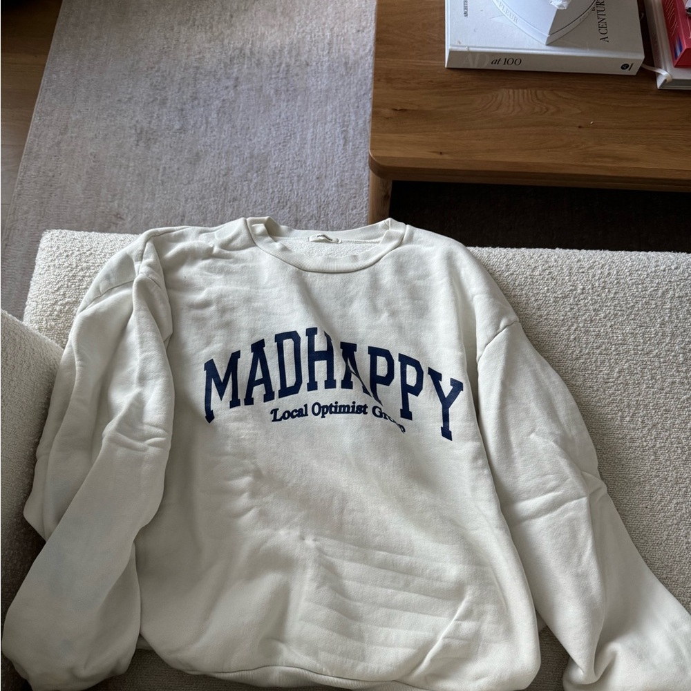 Madhappy White Sweatshirt with Blue Logo - Picture 2 of 2